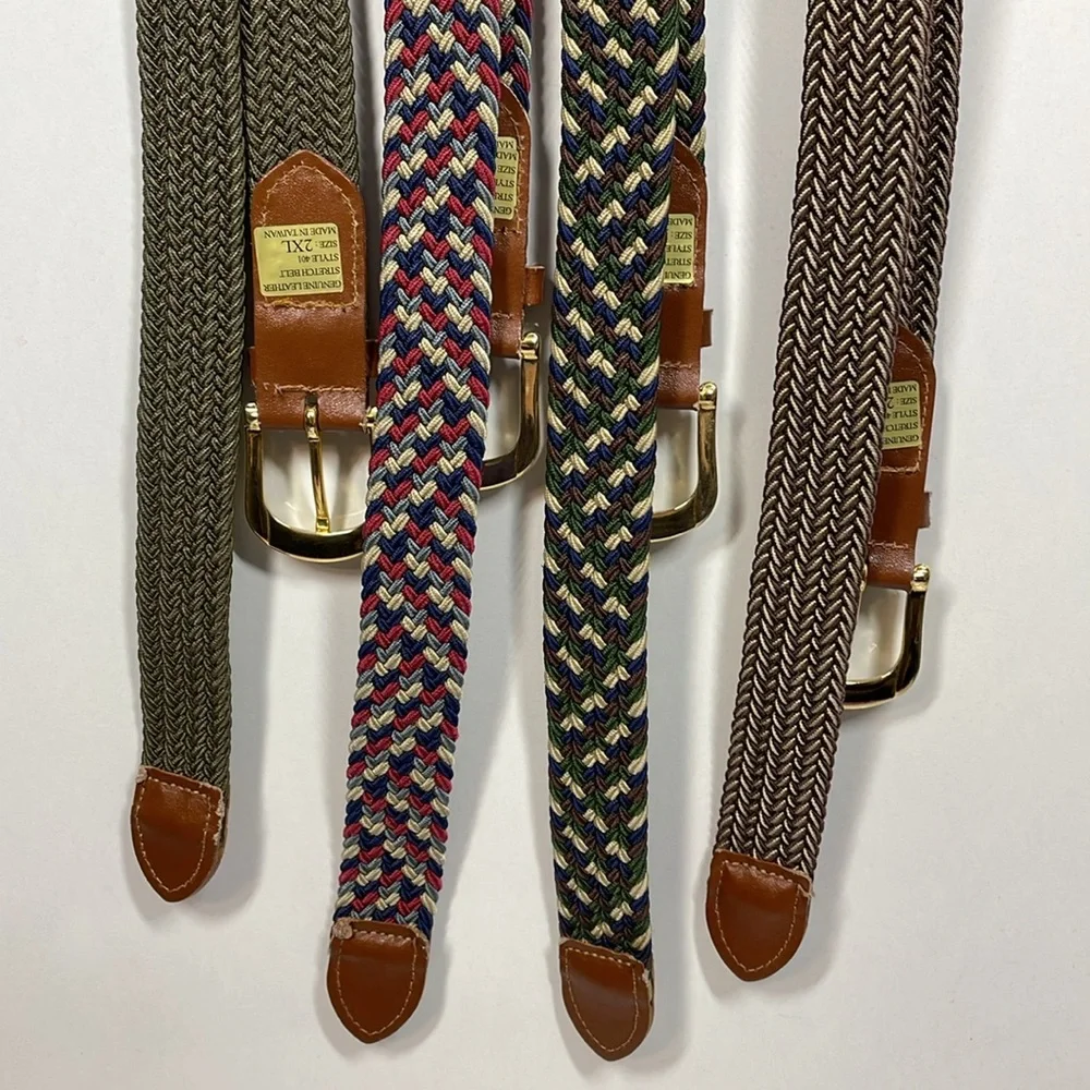 (4) Genuine Leather Stretch Belts, Style 401 Size 2XL